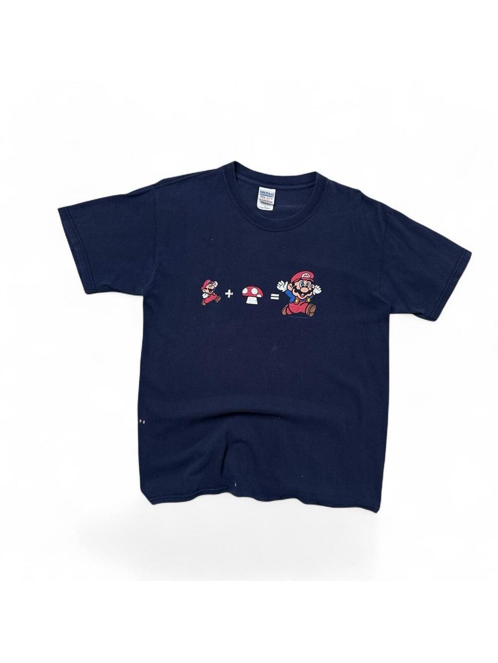 Y2K Nintendo Super Mario 2002 Vintage navy blue t-shirt